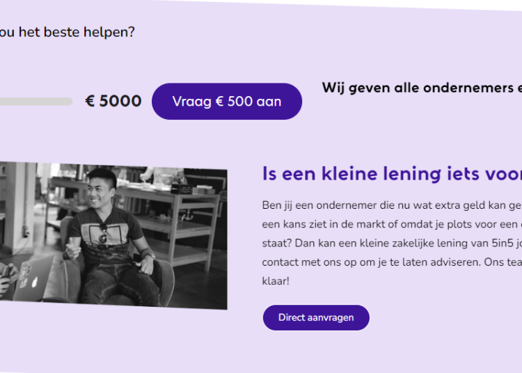 5in5.nl: Flexibele leningen met focus op snelheid en eenvoud